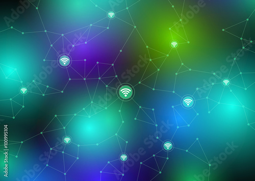 IoT(Internet of things), sensor network, abstract image vector illustration