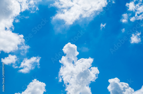Looking up at Blue sky with cloudy