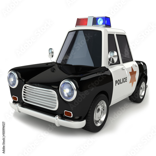 3d illustration cartoon of police car series 