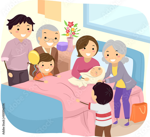 Stickman Family New Baby