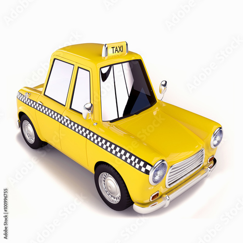 Cartoon yellow taxi