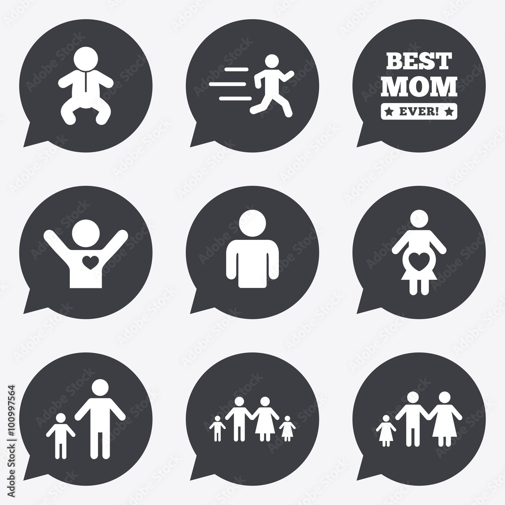 People, family icons. Maternity sign. People, family icons. Maternity sign.