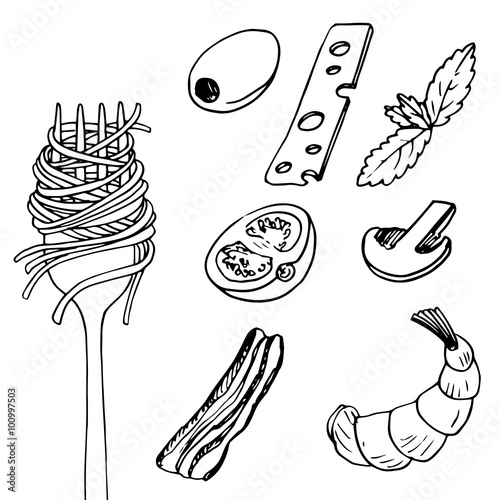 fork with spaghetti