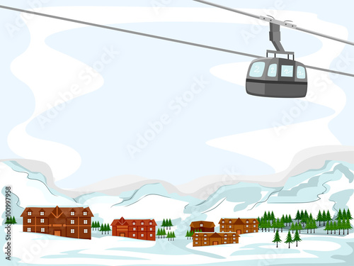 Ski Lodge Background