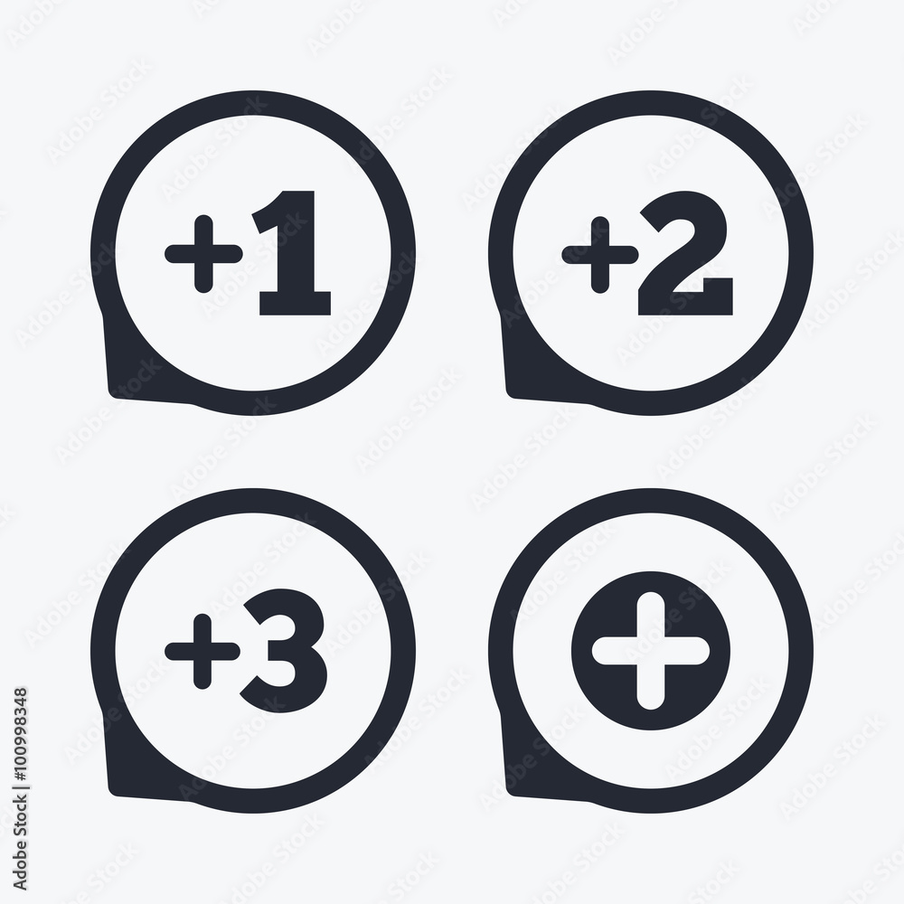 Plus icons. Positive symbol. Add one more sign. Plus icons. Positive symbol. Add one more sign.