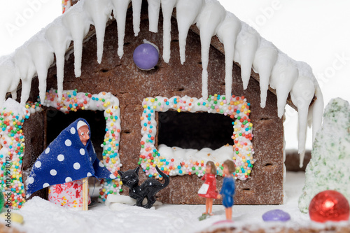 Gingerbread house / Gingerbread house with the fairy tale of Hansel and Gretel photo