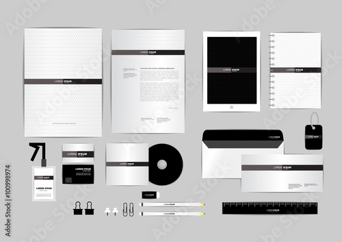 black and white with triangle corporate identity template for yo