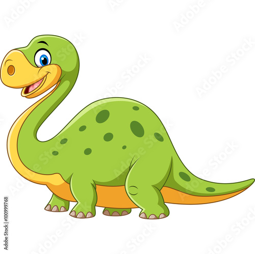 Cute dinosaur mascot isolated on white background 