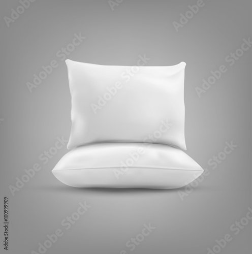Two vector pillow isolated on a gray background