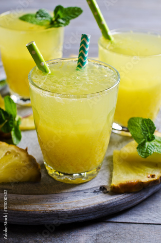 Pineapple cocktail with pulp