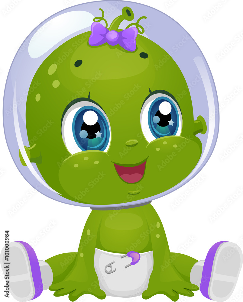 Obraz premium Alien Baby Girl Look Right