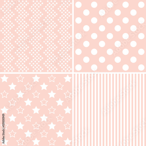  set of 4 background patterns in light pink.