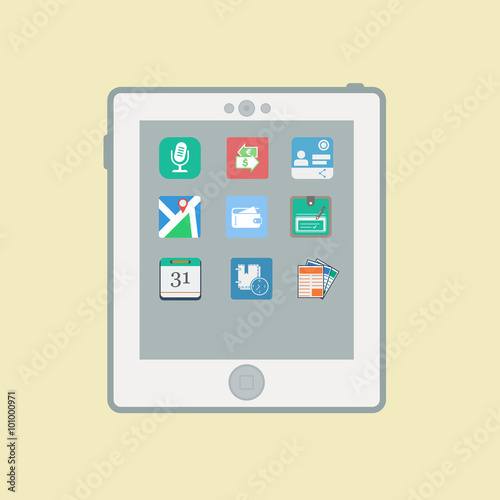 Tablet computer vector icon
