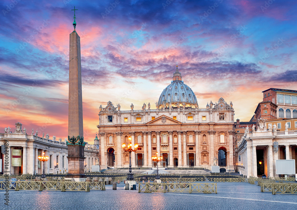 Vatican, Rome, St. Peter's Basilica - obrazy, fototapety, plakaty 