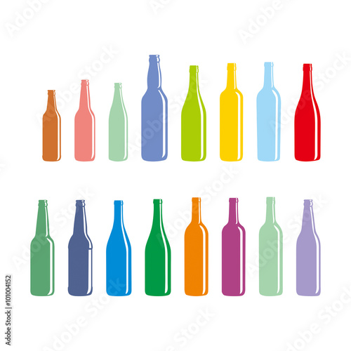 silhouette Of Bottles
