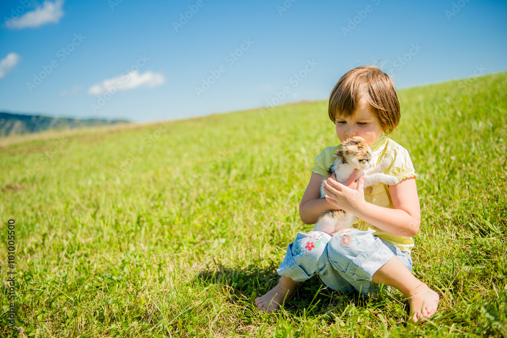 Child with kitten Child with kitten