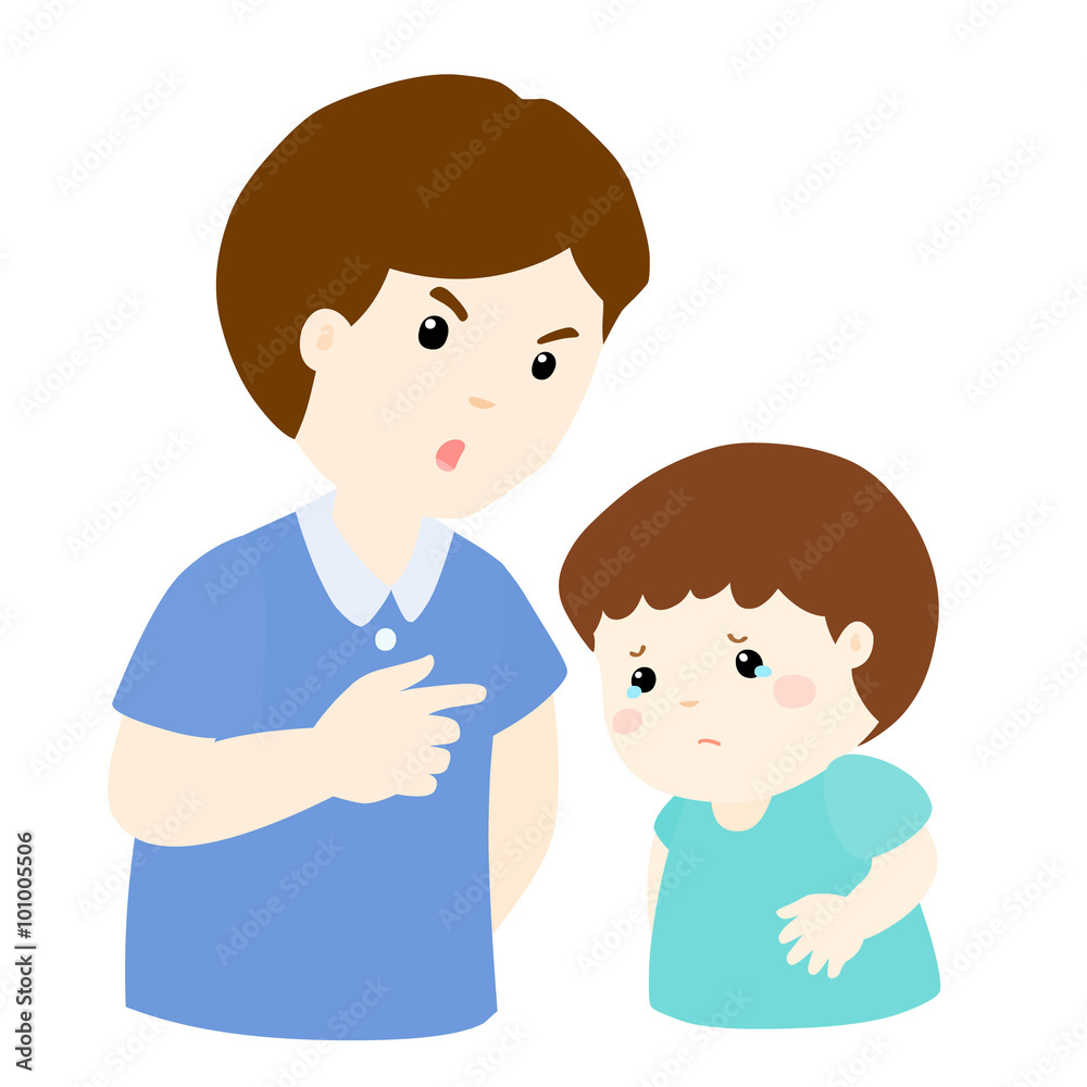 Father scolds his son vector illustration Father scolds his son vector illustration