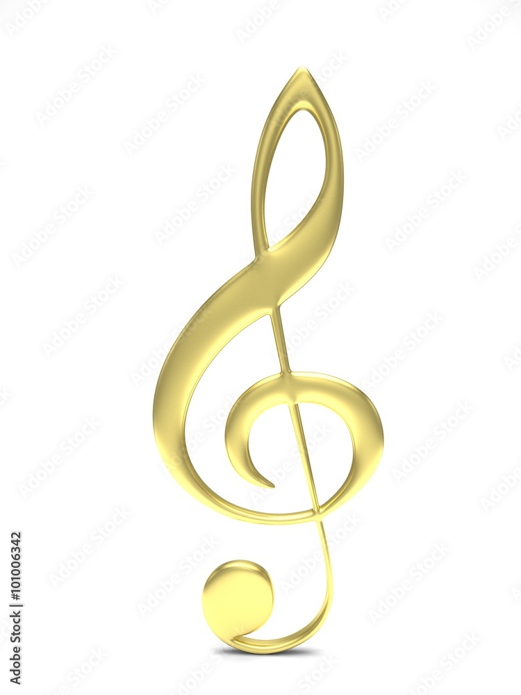treble clef 3d on white treble clef 3d on white