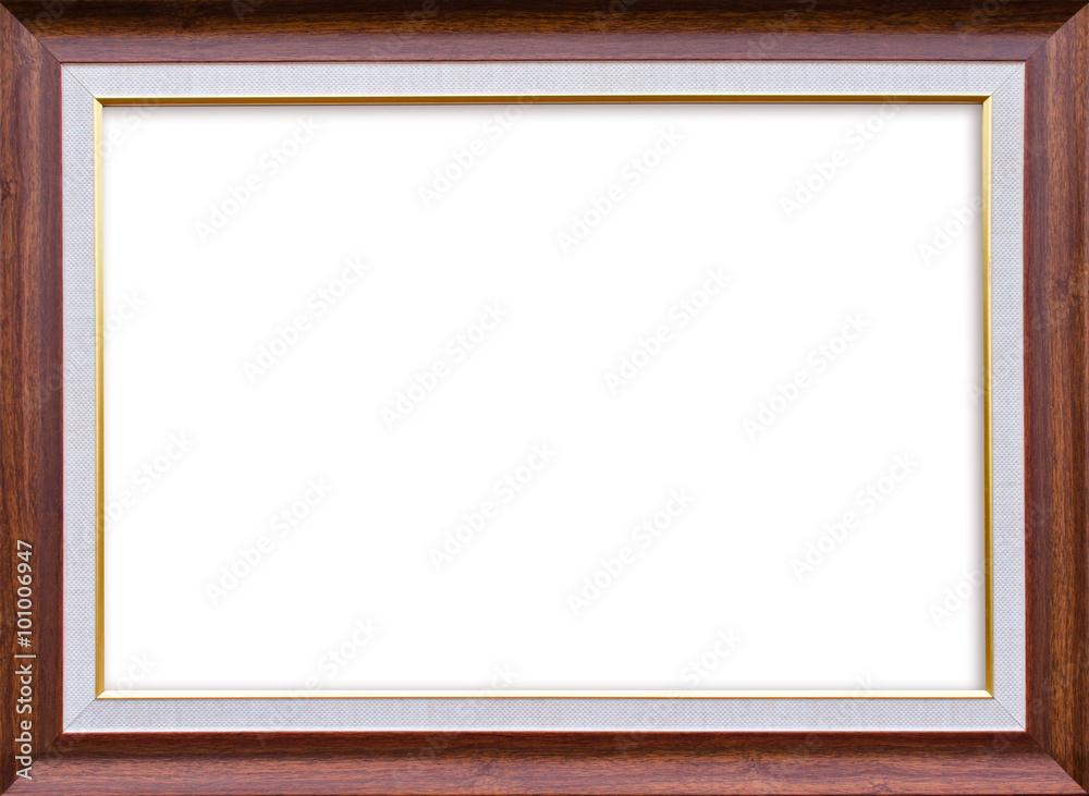 wood frame isolated on white background