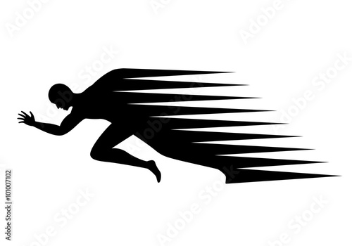 man running, vector