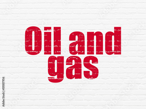 Industry concept: Oil and Gas on wall background