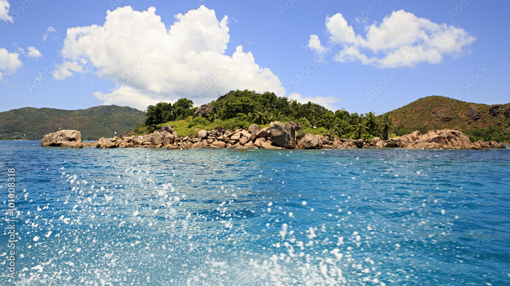 Naklejka premium Beautiful Curieuse Island in Indian Ocean.