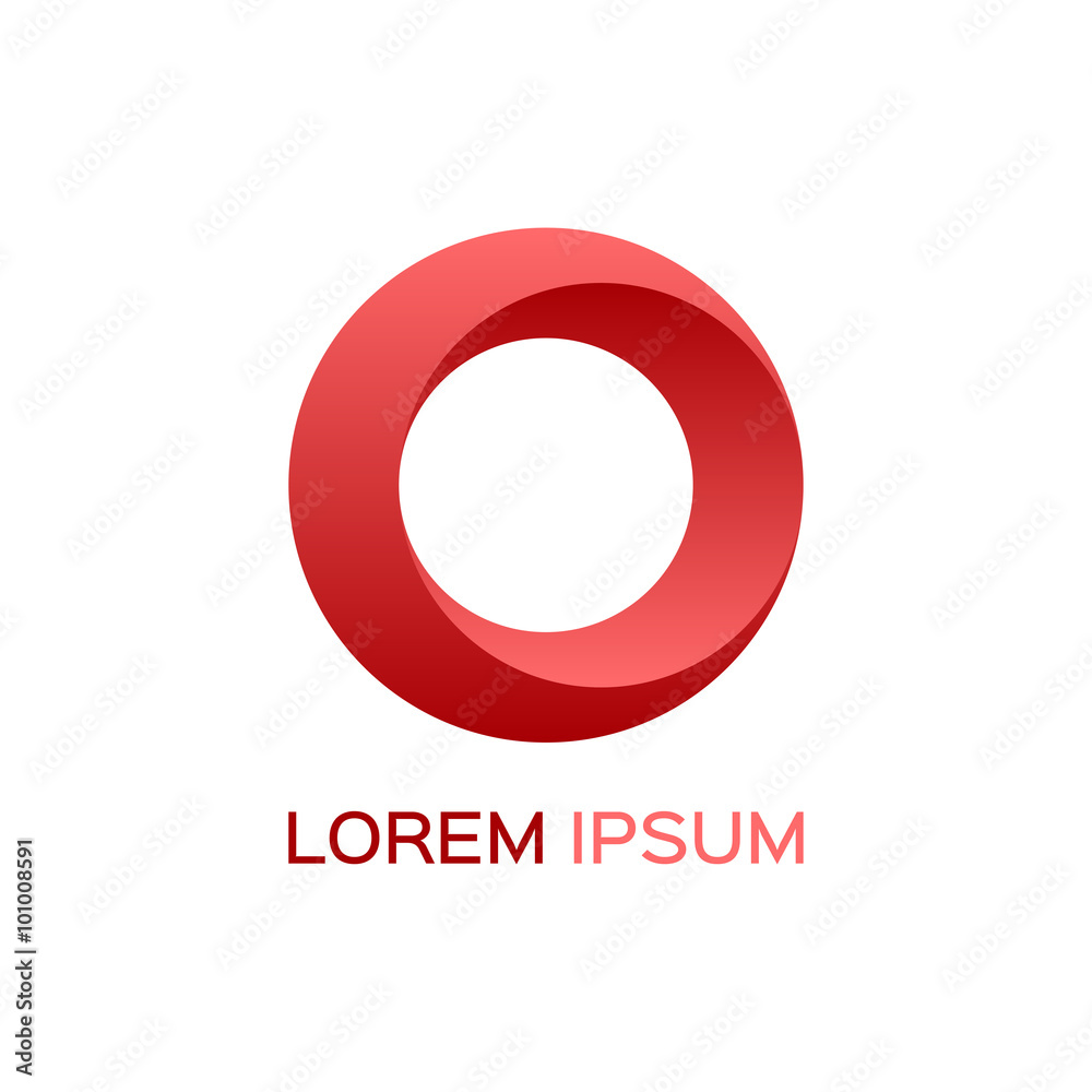 Abstract business logo, red circle icon