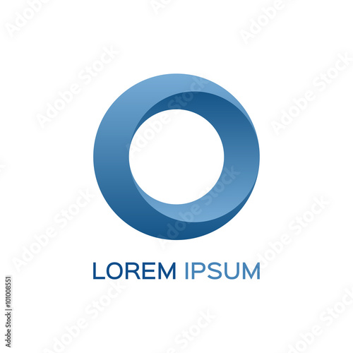 Abstract business logo, blue circle icon