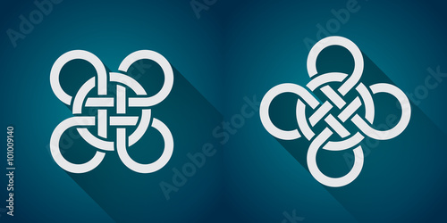 Set of celtic symbol, logo icon design template, flat design