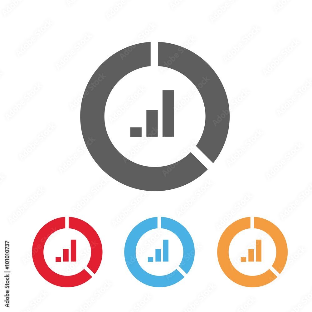 Chart icon flat style, growth web icon, vector eps10 illustration