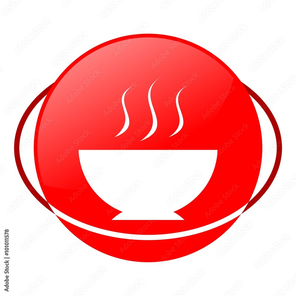 Red icon, hot meal food bowl vector ilustration Red icon, hot meal food bowl vector ilustration