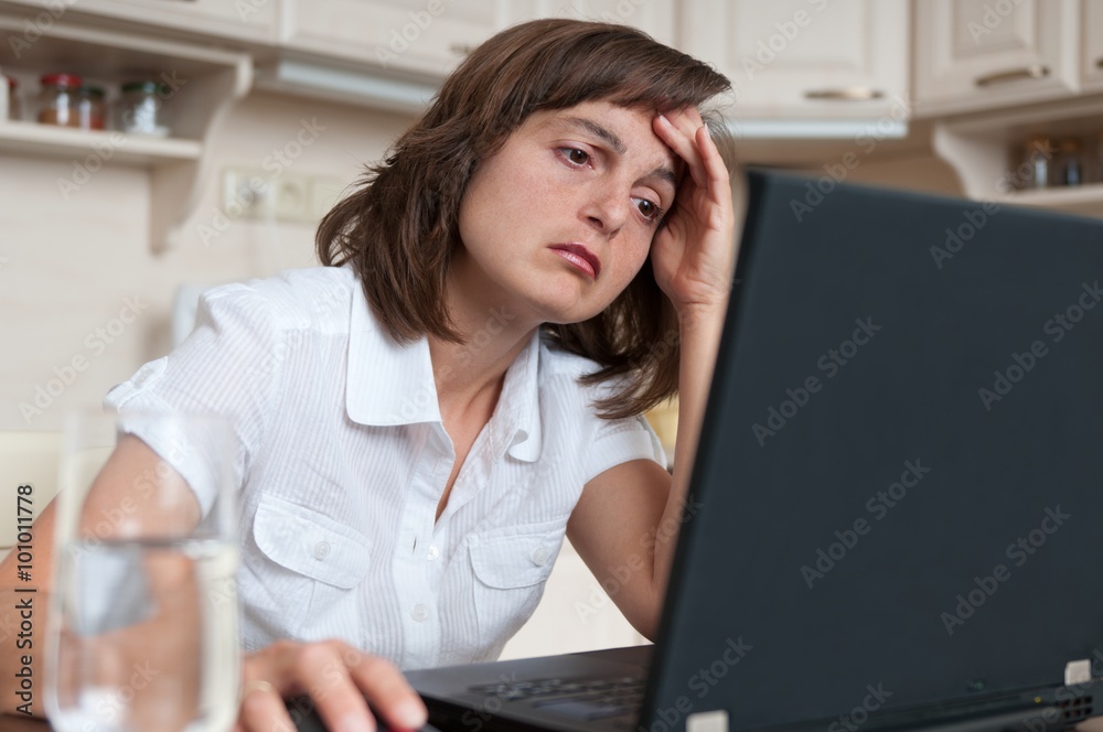 Depressed and tired business person at work Depressed and tired business person at work
