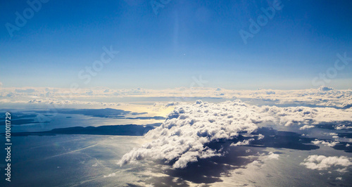Aerial View of Vancouver Island and the Pacific