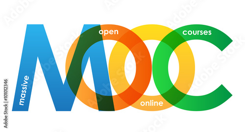 "MOOC" Overlapping Letters Vector Icon