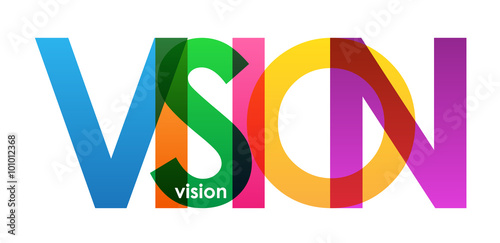 VISION overlapping vector letters icon