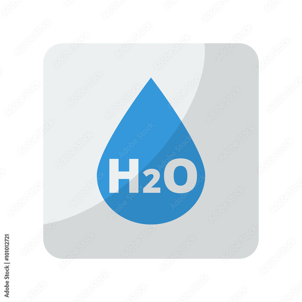 Blue Water icon on grey rounded square button on white Blue Water icon on grey rounded square button on white