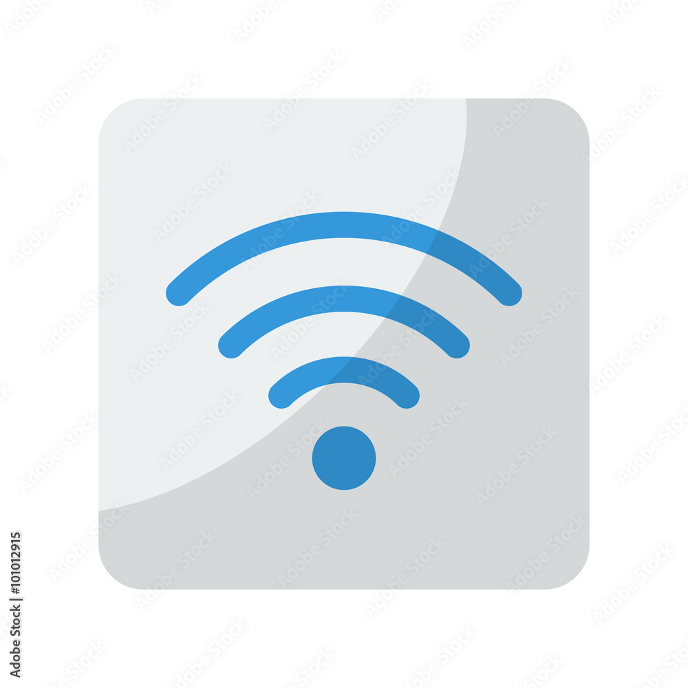 Blue Wireless icon on grey rounded square button on white Blue Wireless icon on grey rounded square button on white