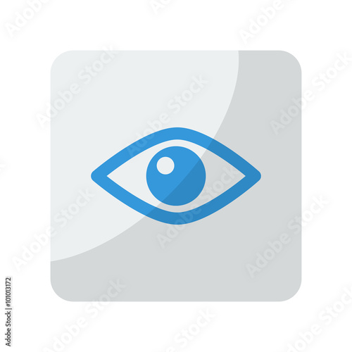 Blue Eye icon on grey rounded square button on white