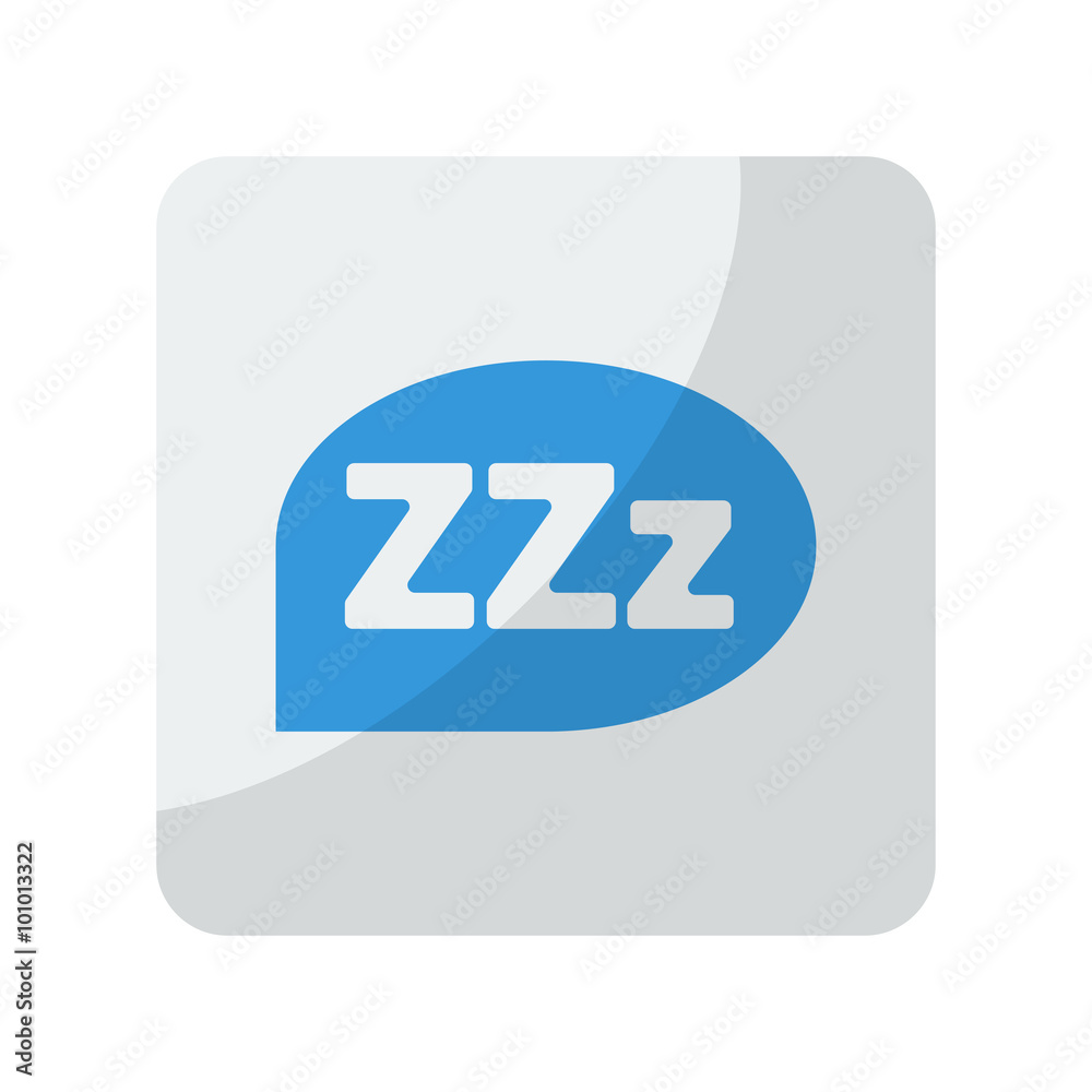 Blue Sleep icon on grey rounded square button on white Blue Sleep icon on grey rounded square button on white