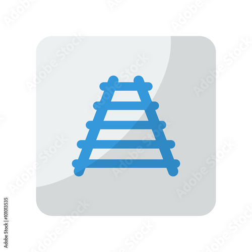 Blue Railroad icon on grey rounded square button on white