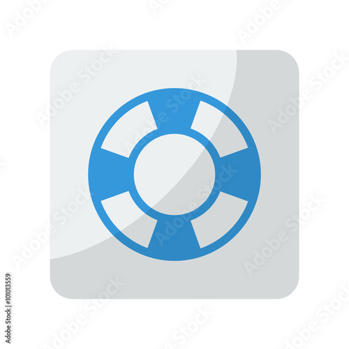 Blue Life Buoy icon on grey rounded square button on white
