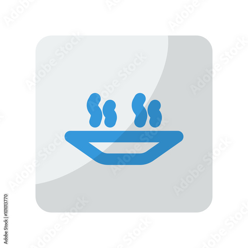 Blue Hot Meal icon on grey rounded square button on white