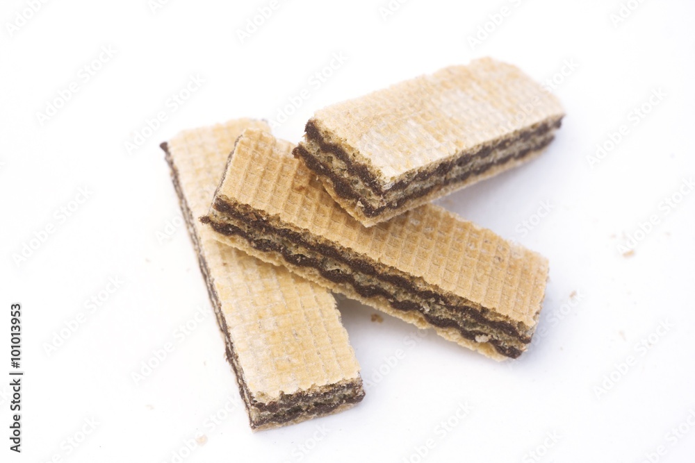 Wafers chocolate isolated on a white background