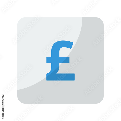 Blue Pound icon on grey rounded square button on white