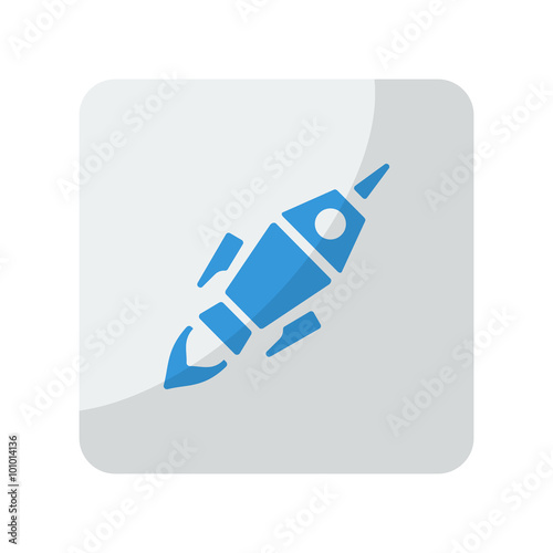 Blue Rocket Launch icon on grey rounded square button on white