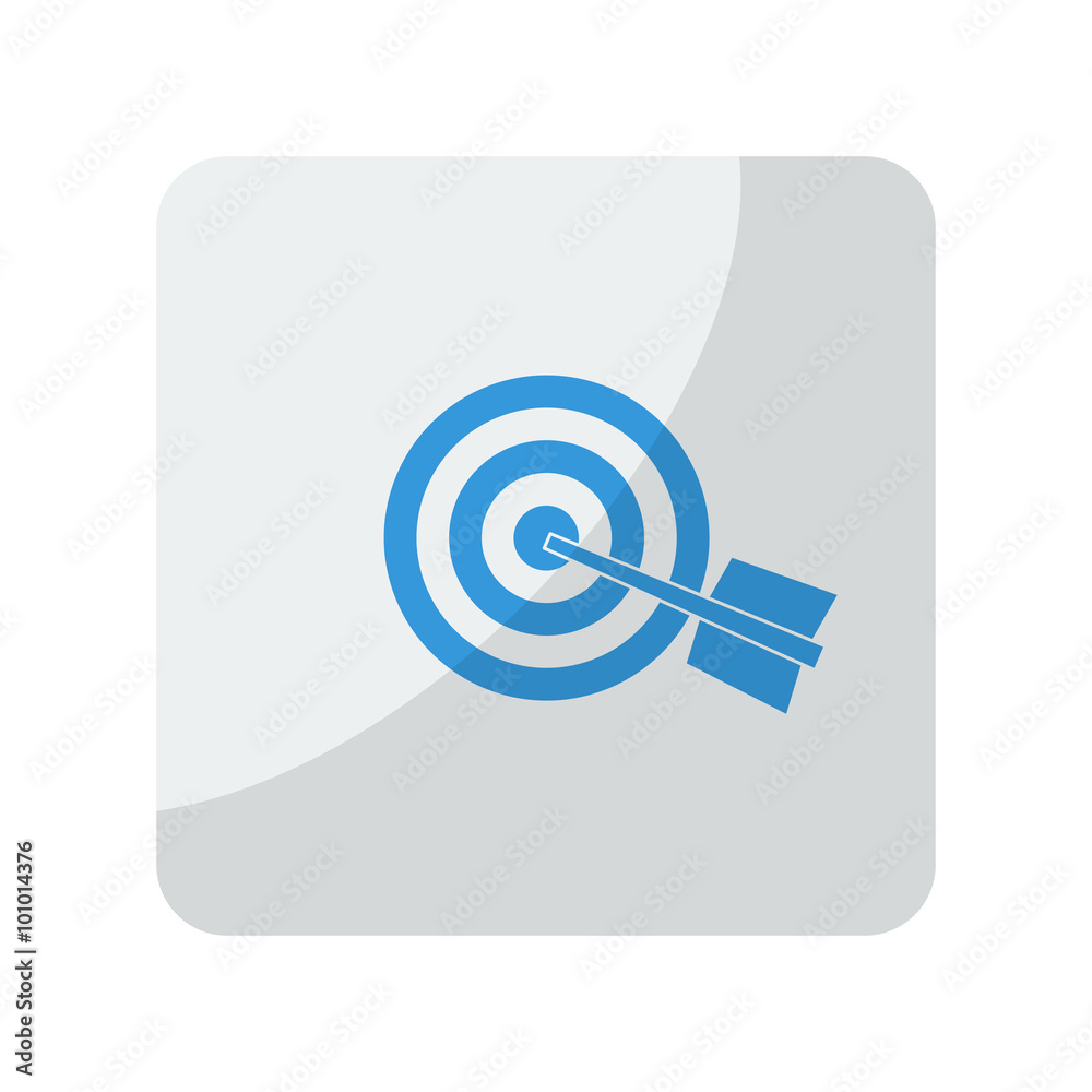 Blue Target icon on grey rounded square button on white