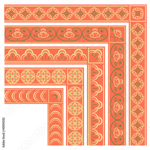Asian frame ornament, pattern brush