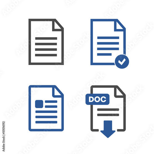 File Icons.  Simple glyph stile icons in 4 versions