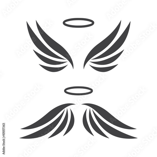 Vector sketch of angel wings