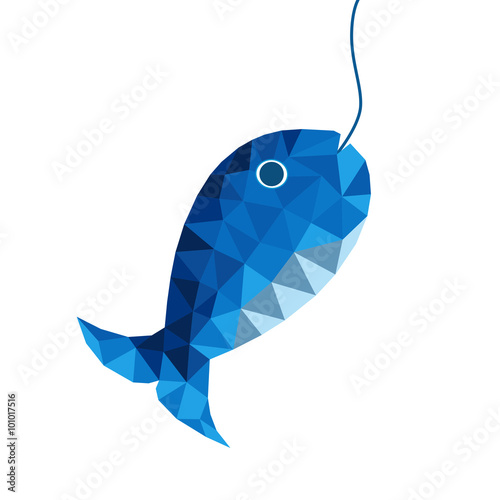 Poisson accroché-low poly